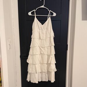 Elegant White Tiered Dress